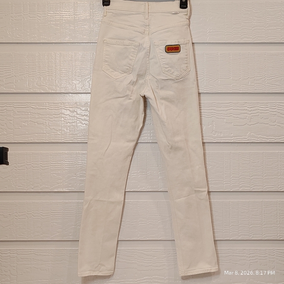 MOTHER The Dazzler Shift Jeans Women 25 Act Natural Made in USA Designer WHITE - Picture 12 of 12